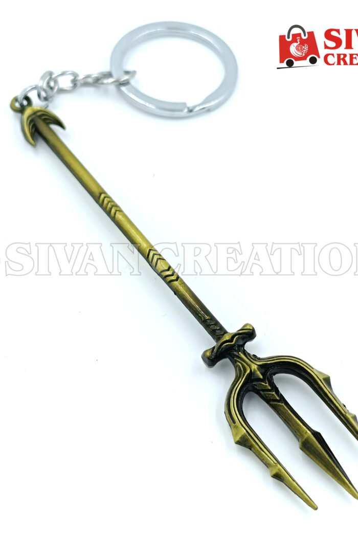 DC Aquaman Trident Pewter Key Chain | Aquaman Keychain Metal | DC Comics Superhero Keychain | Justice League Movie Merchandise | Comic Book Collectible Gift