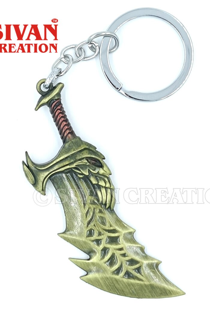 God of War Sword Keychain – Metal Blade Keychain for Gamers – Highly Detailed Kratos Weapon Key Ring – Gaming Collectible, Gift for Fans
