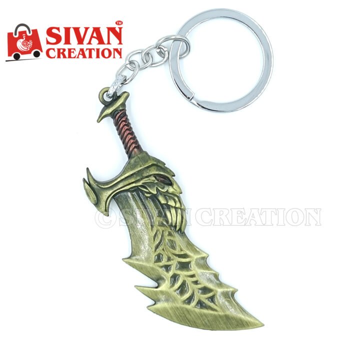 God of War Sword Keychain – Metal Blade Keychain for Gamers – Highly Detailed Kratos Weapon Key Ring – Gaming Collectible, Gift for Fans
