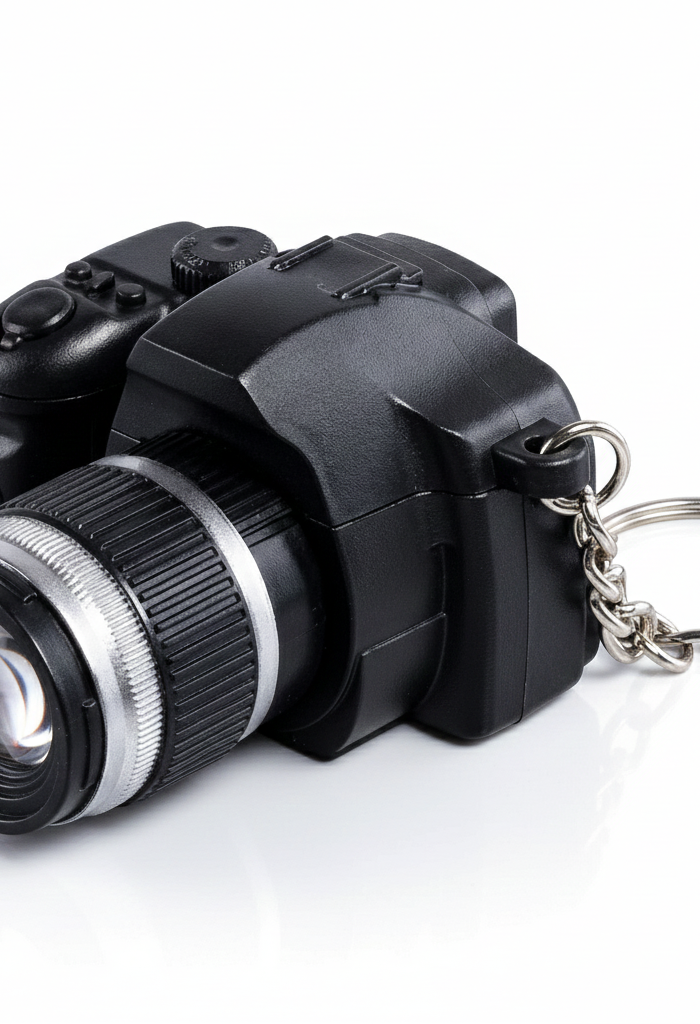 Mini Camera Keychain with Light & Sound | Camera Shaped Key Ring Pendant | Click Button Flash Light & Shutter Sound | Creative Photography Gift for Men & Women