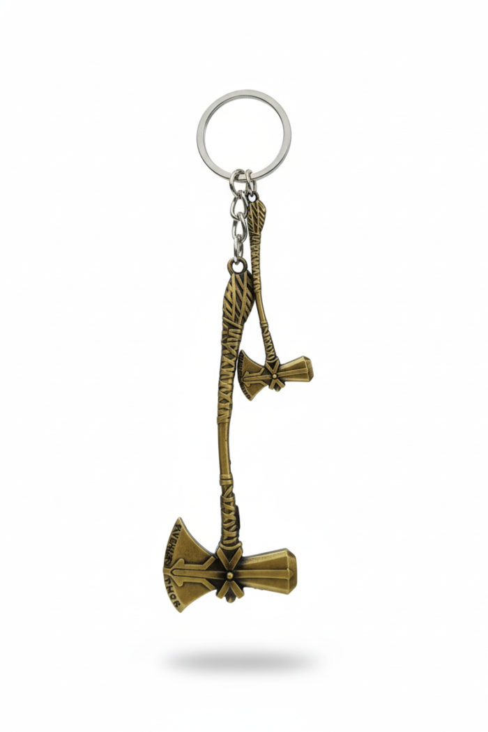 Thor Golden Axe Key Chain | Marvel Avengers Stormbreaker Style Metal Key Ring Collectible