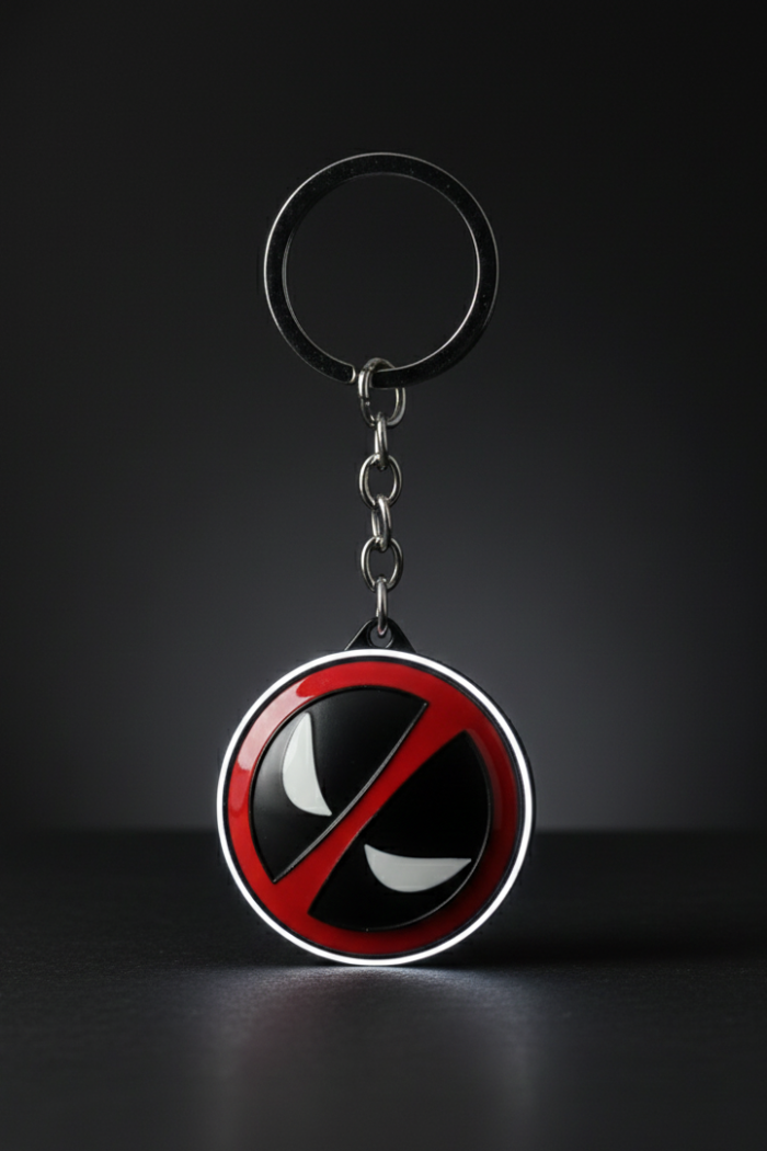 Deadpool Keychain – Marvel Spinning Metal Key Ring | Superhero Keychain for Fans, Men & Women