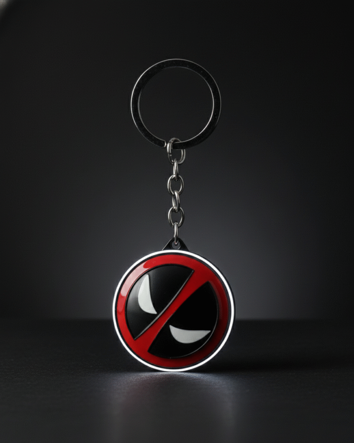 Deadpool Keychain – Marvel Spinning Metal Key Ring | Superhero Keychain for Fans, Men & Women