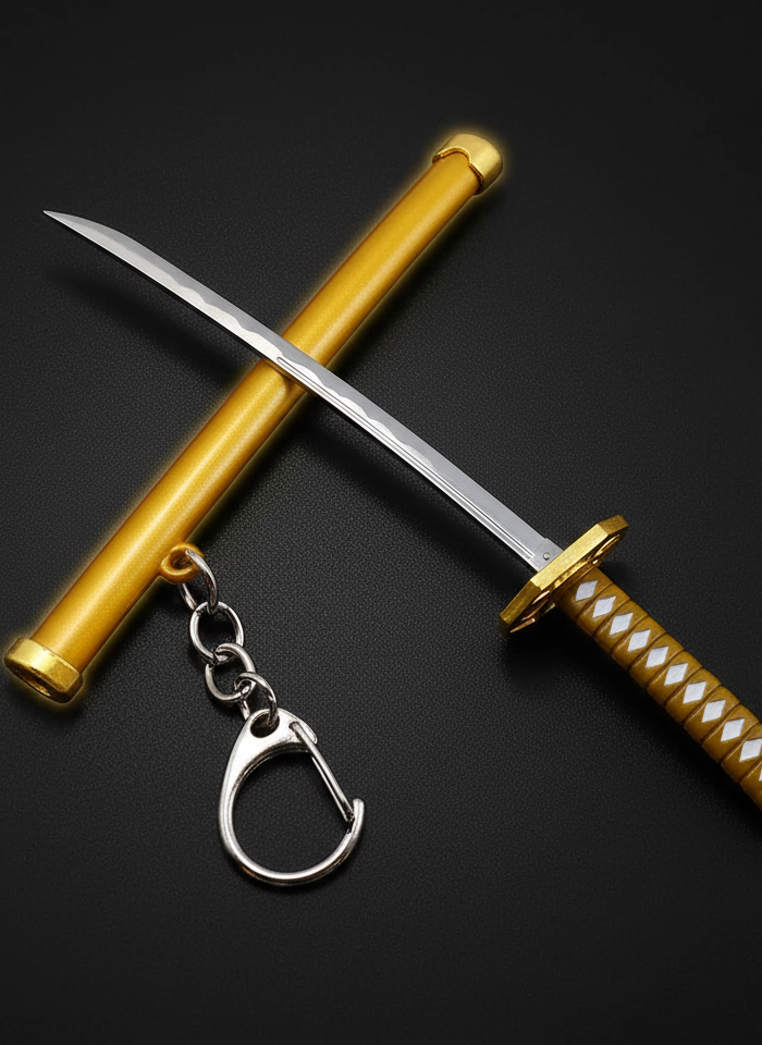 Katana with Scabbard Keychain | Mini Samurai Sword Metal Key Ring Collectible