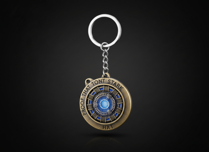 Iron Man Arc Reactor Rotating Keychain – Marvel Heart Core Metal Spinner Key Ring