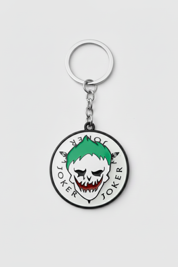 DC Joker Keychain – Spinning Revolving Rotating Metal Key Ring Collectible