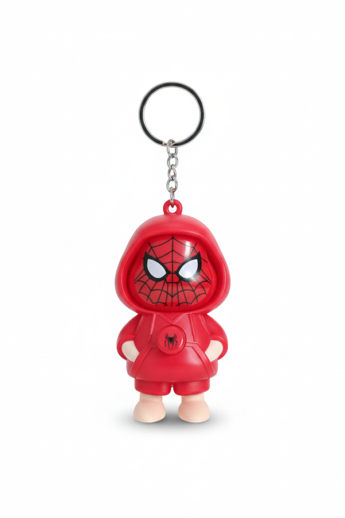 Spider-Man Expression Changing Face Keychain | 3 Expression Rotating Head Marvel Metal Key Ring