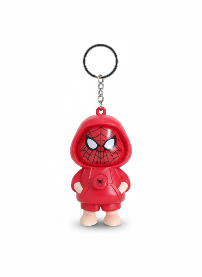 Spider-Man Expression Changing Face Keychain | 3 Expression Rotating Head Marvel Metal Key Ring