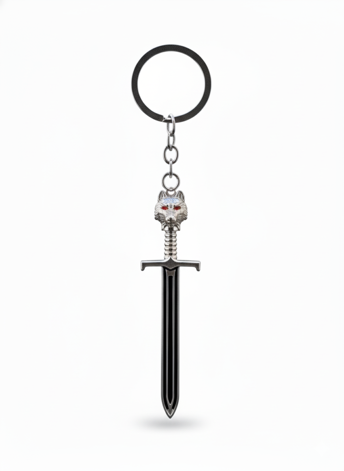 Valyrian Steel Longclaw Sword Keychain – Jon Snow Metal Key Ring Collectible
