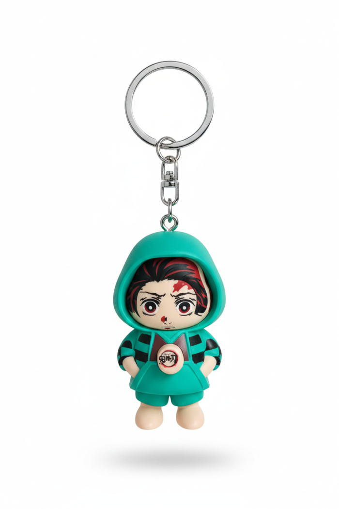 Tanjiro Kamado Face-Changing Keychain | Demon Slayer Rotating Expression Anime Key Ring