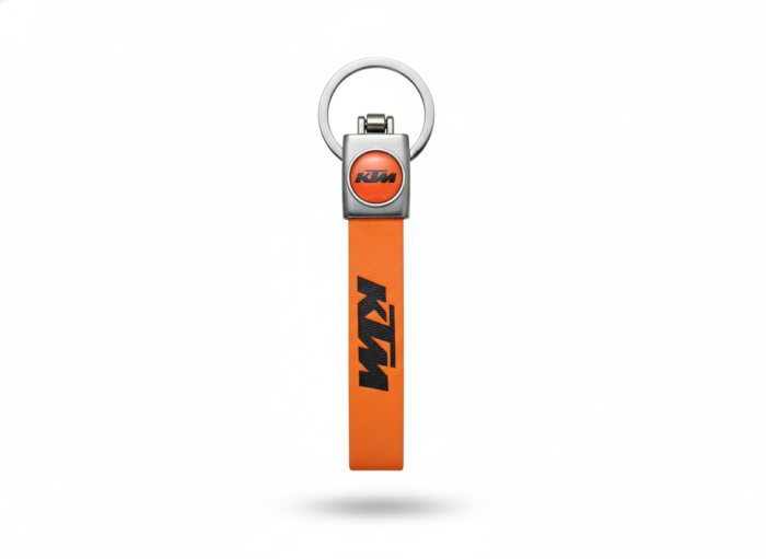KTM Motorcycles Premium Leather & Metal Keychain| Black Bike Key Ring Rider Accessory