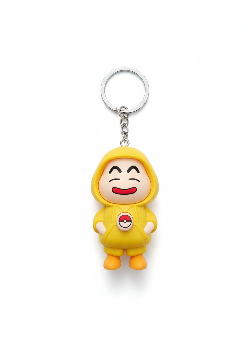 Shinchan Face-Changing Keychain | Rotating Expression Cartoon Key Ring Collectible
