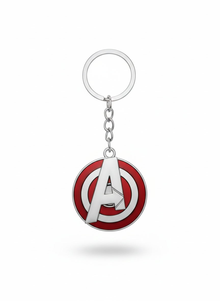 Marvel Avengers A Logo Rotating Spinner Keychain | Metal Superhero Key Ring Collectible