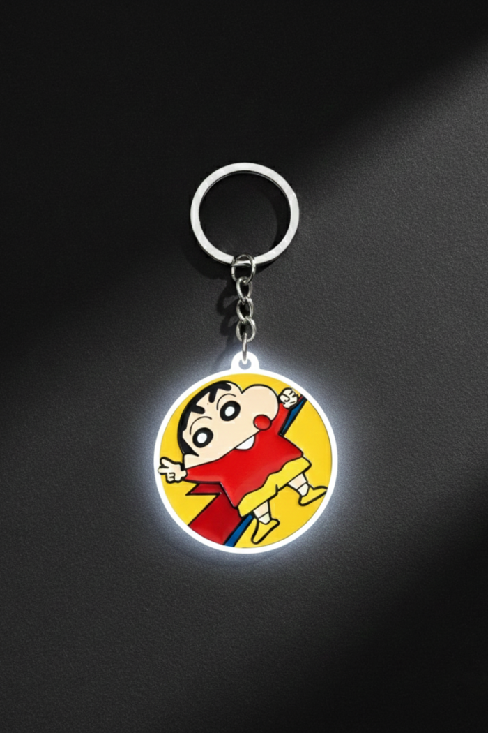 Shinchan 360° Rotating Metal Keychain – Fun Anime Spinner Key Ring