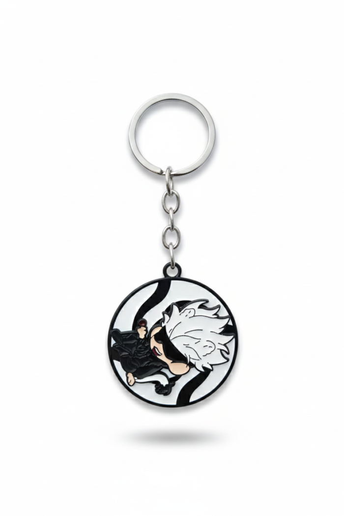 Gojo Satoru 360 Degree Rotating Keychain | Anime Metal Spinner Key Ring Collectible