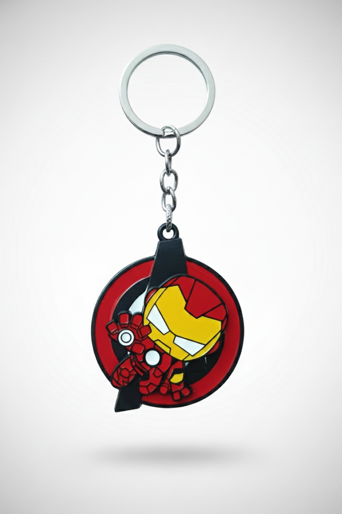 Marvel Iron Man Keychain – Rotating Spinning Metal Avengers Keychain | Superhero Key Ring Collectible