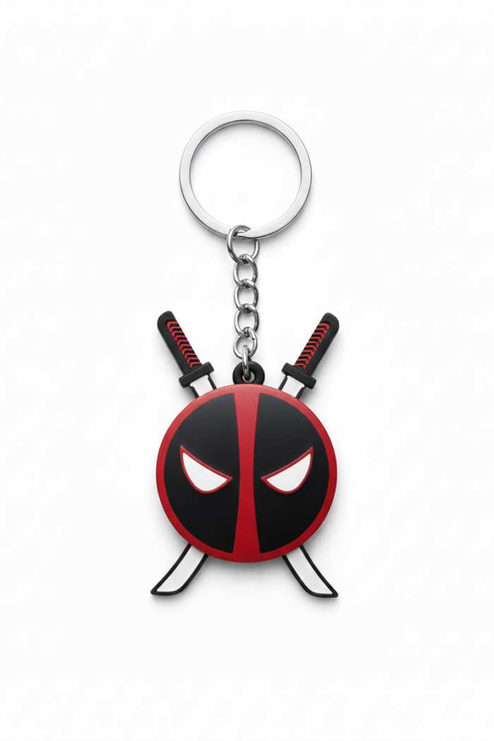 Deadpool Spinner Keychain – Marvel Rotating Metal Key Ring Collectible