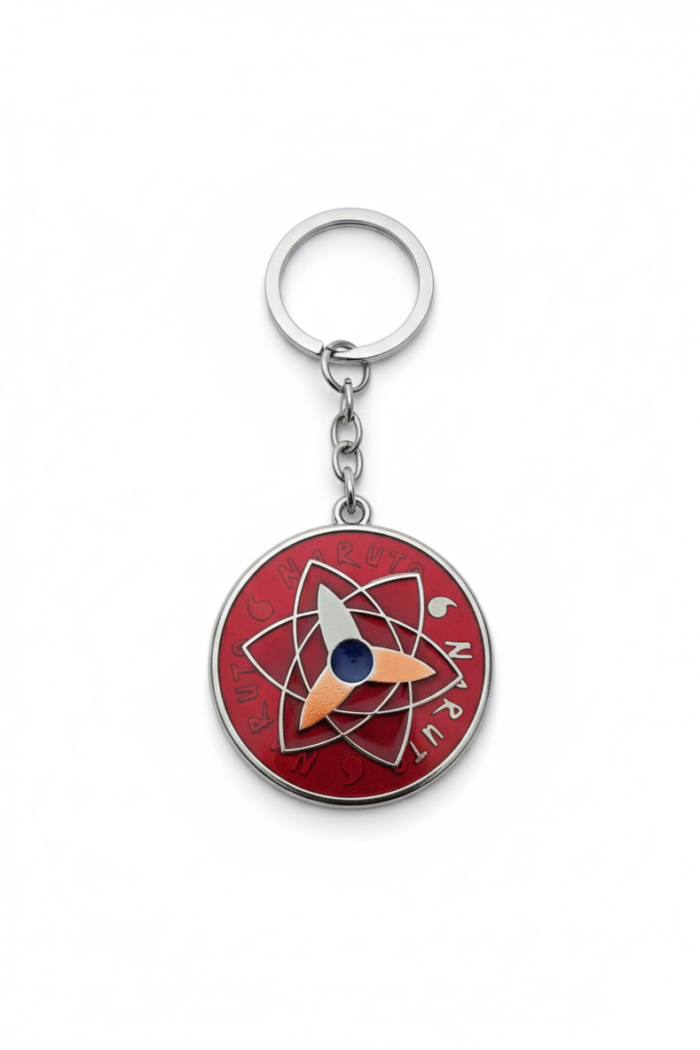 Naruto Rotating Mangekyo Eye Keychain – Anime Metal Spinner Key Ring