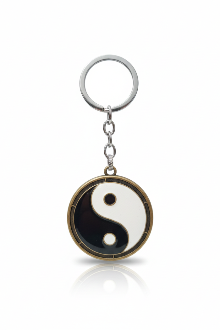 Metal Yin and Yang Symbol Key Chain | Balance Harmony Spiritual Metal Key Ring Accessory
