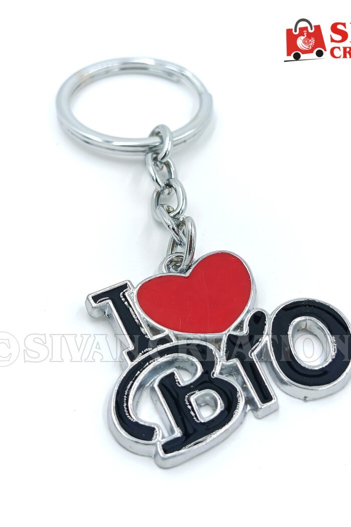 I Love Bro Metal Keychain – Heart Design Key Ring Gift for Brother, Friends, Car & Bike Keys