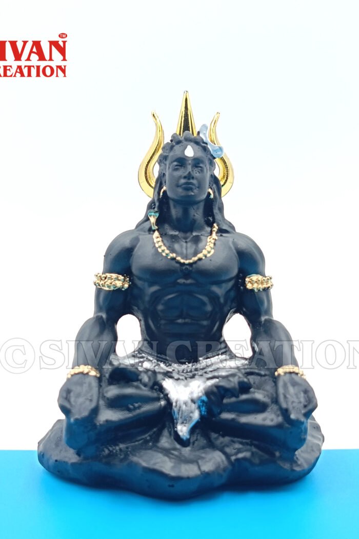 Lord Shiva Resin Idol | Mahadev Statue for Home Temple | Mini Meditation Shiva Murti | Decorative Showpiece | Pooja Gift Item