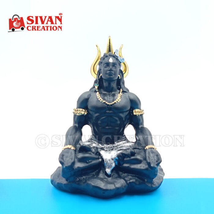 Lord Shiva Resin Idol | Mahadev Statue for Home Temple | Mini Meditation Shiva Murti | Decorative Showpiece | Pooja Gift Item