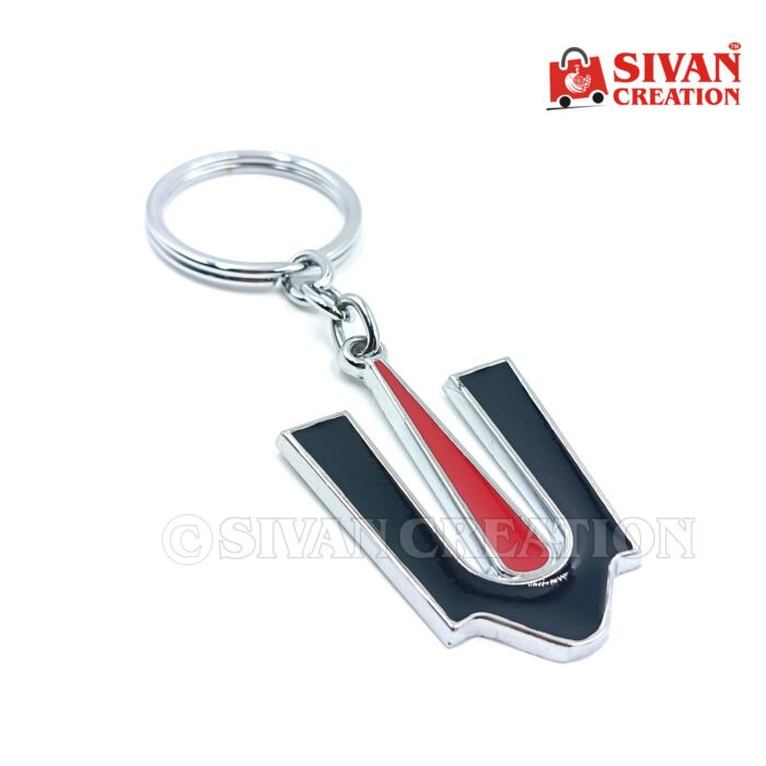 Hindu Namam Metal Keychain | Vaishnav Thirunamam Keychain | Religious Tilak Symbol Key Ring