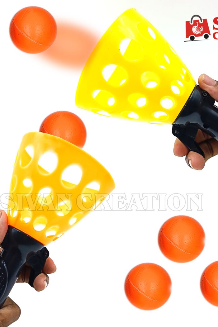 Pop Catch Ball Toy Gun for Kids – Handheld Ball Catching Shooting Toy with Soft Balls, Indoor & Outdoor Fun Game