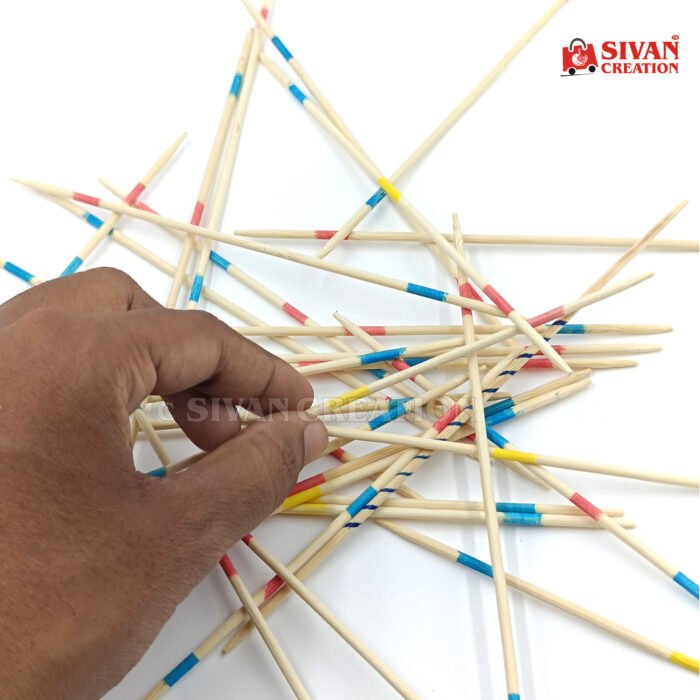 Mikado Sticks Game with Wooden Box – Classic Pick Up Sticks Skill Game for Kids and Family, Traditional Wooden Indoor Game Set