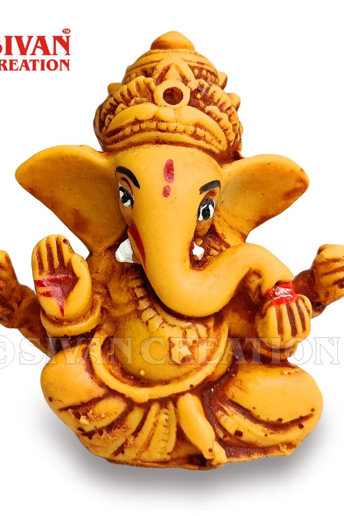Wooden Sandal Ganesh Small Statue – Lord Ganesha Figurine for Home, Office & Spiritual Decor
