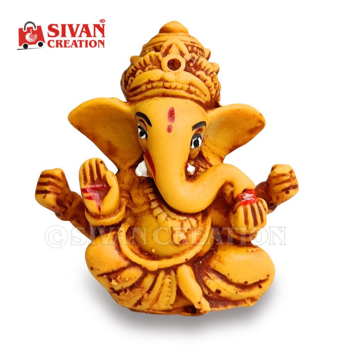 Wooden Sandal Ganesh Small Statue – Lord Ganesha Figurine for Home, Office & Spiritual Decor