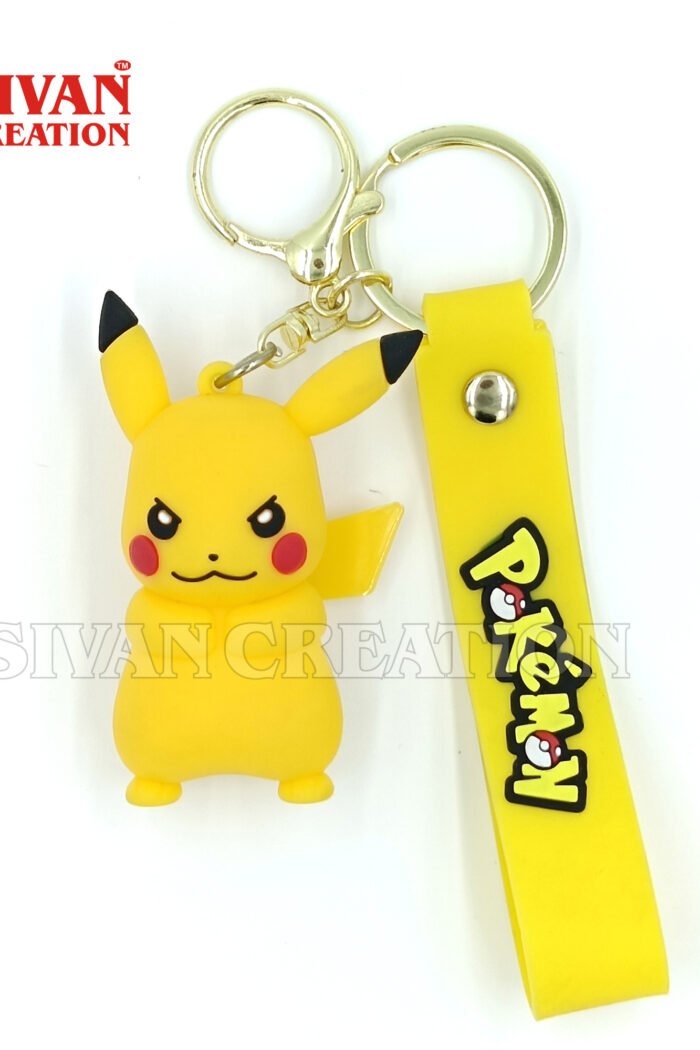 Pokemon Rubber Keychain – Cute Anime Character Keyring for Kids, Teens & Collectors