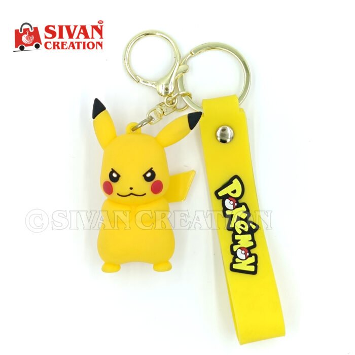 Pokemon Rubber Keychain – Cute Anime Character Keyring for Kids, Teens & Collectors