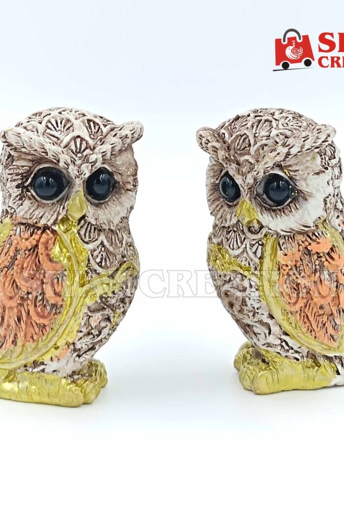 Decorative Owl Idols Pair – Cute Owl Figurines for Home, Office & Gift Decor