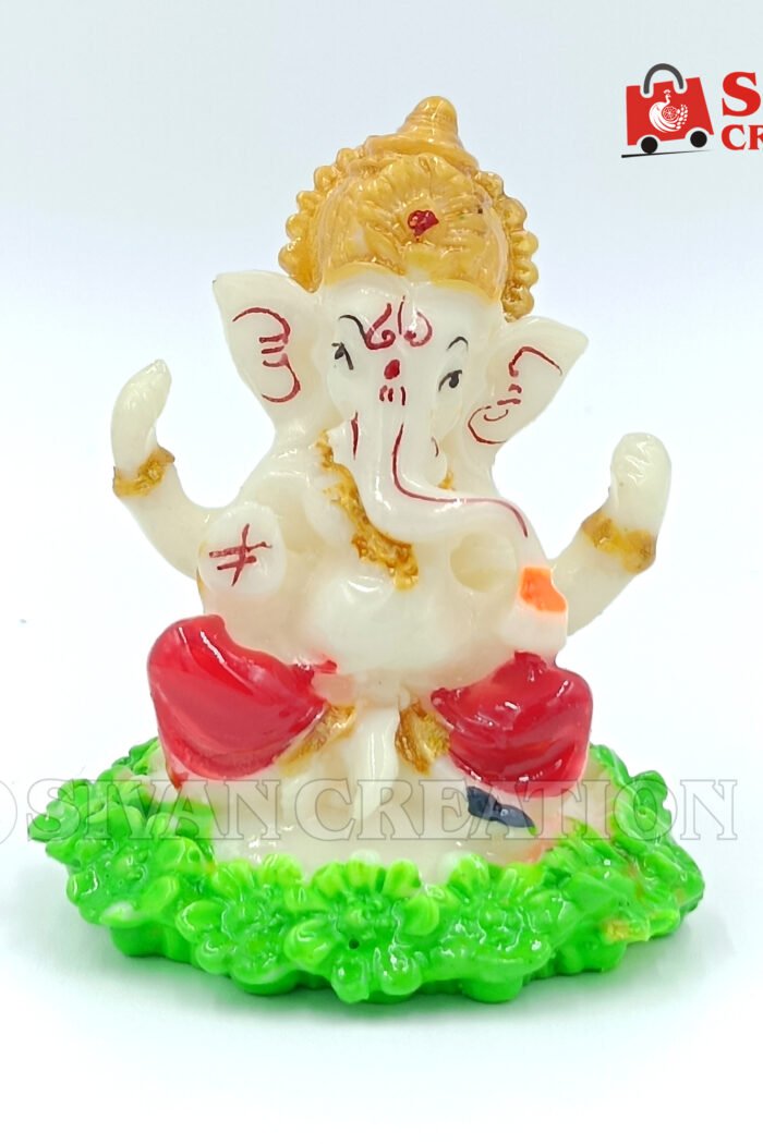 Small Ganesh Idol for Car Dashboard & Home – Lord Ganesha Decorative Pooja Murti