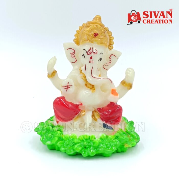 Small Ganesh Idol for Car Dashboard & Home – Lord Ganesha Decorative Pooja Murti