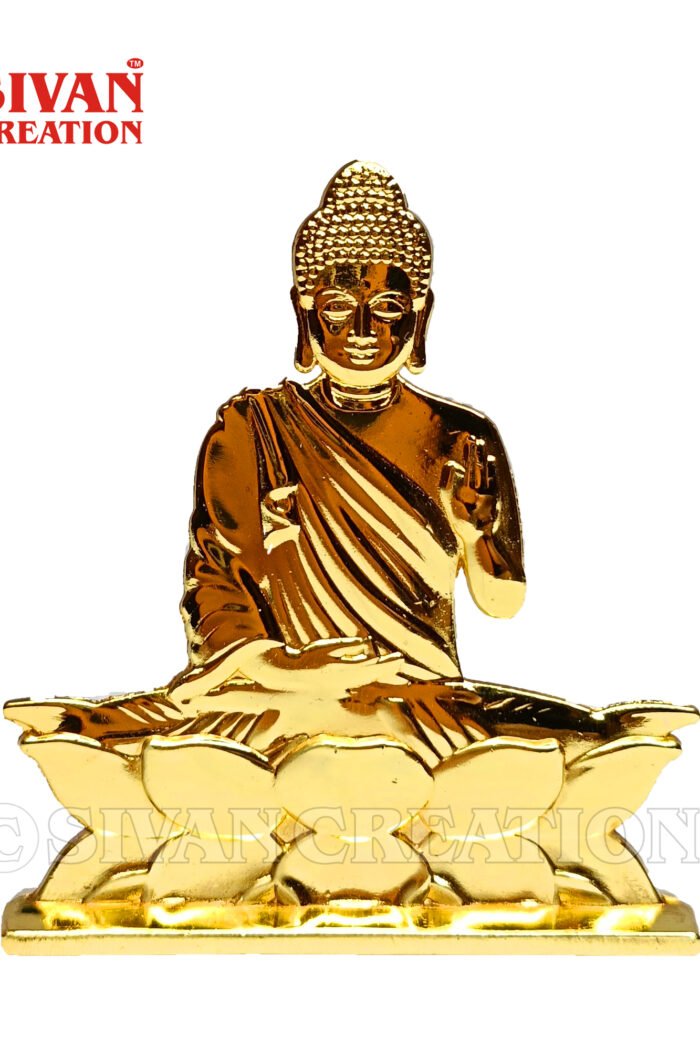 Golden Buddha Idol for Home & Office | Lord Buddha Statue for Meditation, Vastu & Decor | Spiritual Decorative Showpiece