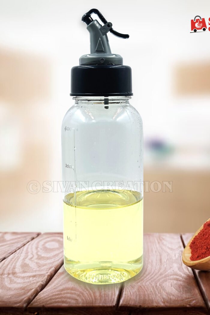 Oil Dispenser Bottle with Pour Spout | Transparent Kitchen Oil Bottle with Measuring Mark | Refillable Cooking Oil Dispenser
