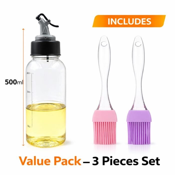 500ml Oil Dispenser Bottle with Silicone Brushes