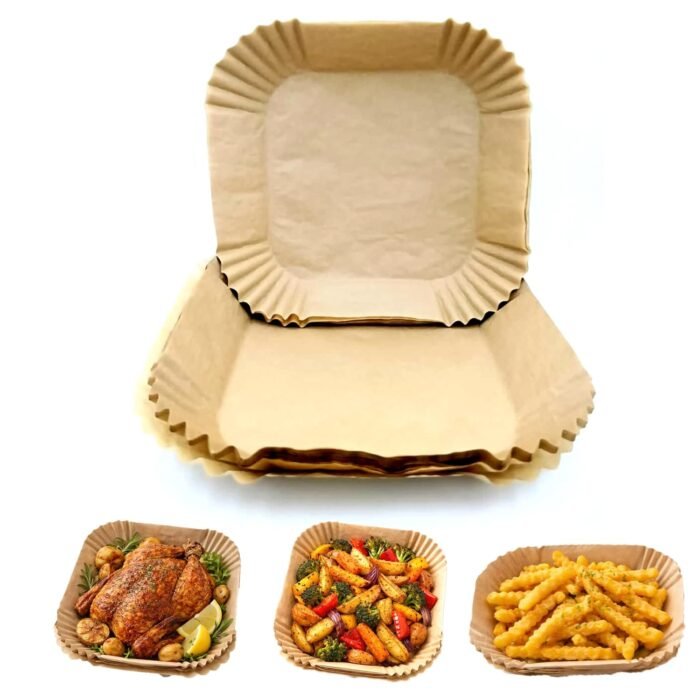 Air Fryer Paper Liners 50 PCS – Disposable Non-Stick Sheets