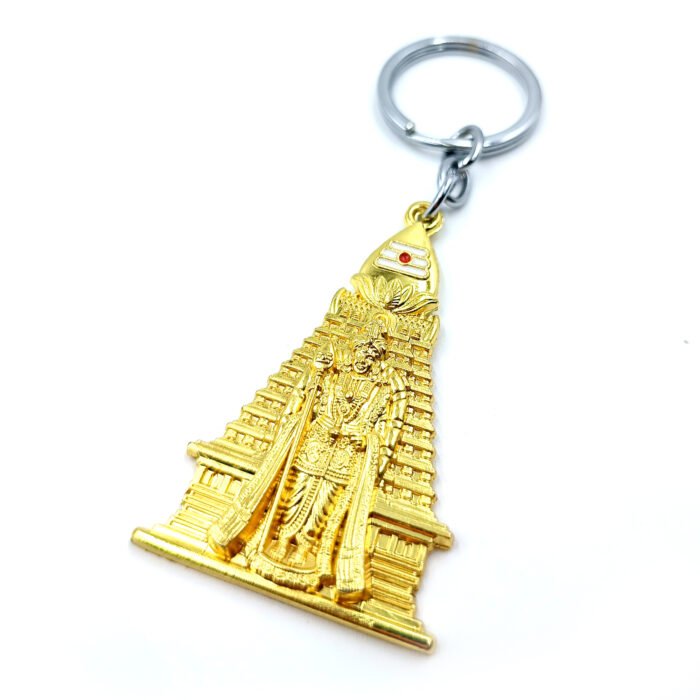 Lord Murugan Om Vel Temple Keychain