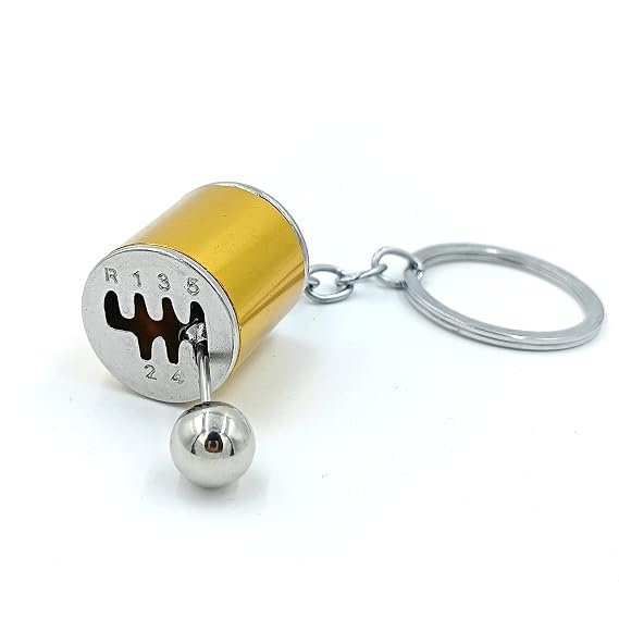 Metal Shifter Mini Gear Keychain | 6-Speed Manual Gear Shift Lever Keyring | Creative Car Gearbox Keychain for Men, Car Lovers & Auto Enthusiasts