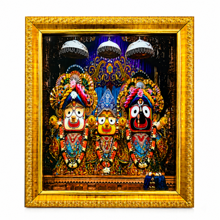Puri Jagannath Balabhadra Subhadra Photo Frame 8 x 6 Inch for table,Home Temple, Pooja Room, Living Room, Office and Devotional Gift