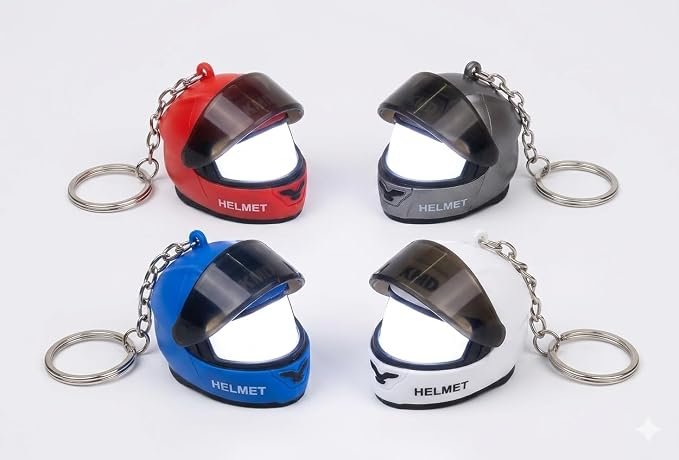 LED Helmet Keychain for Bike & Car Keys